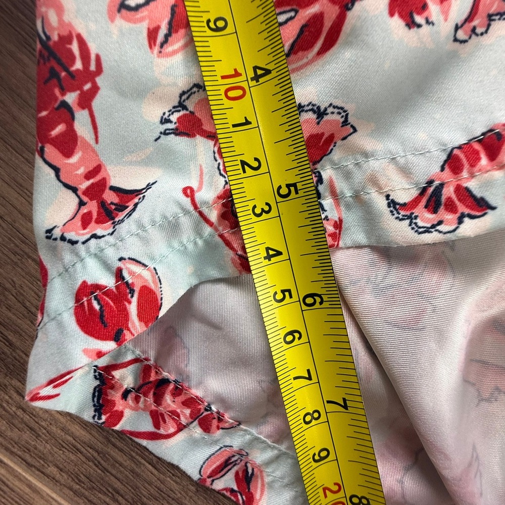 Brooks Brothers Boys Blue Lobster Print Swim Trunks Shorts Size 12 Preppy Summer - Picture 6 of 16